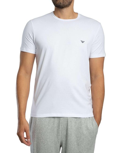 Emporio Armani Blue 2 Pack Lounge Crew Neck Icon T-shirt for men