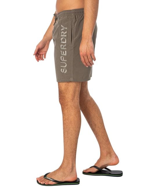Superdry Gray Premium Emb 17 Swim Shorts for men