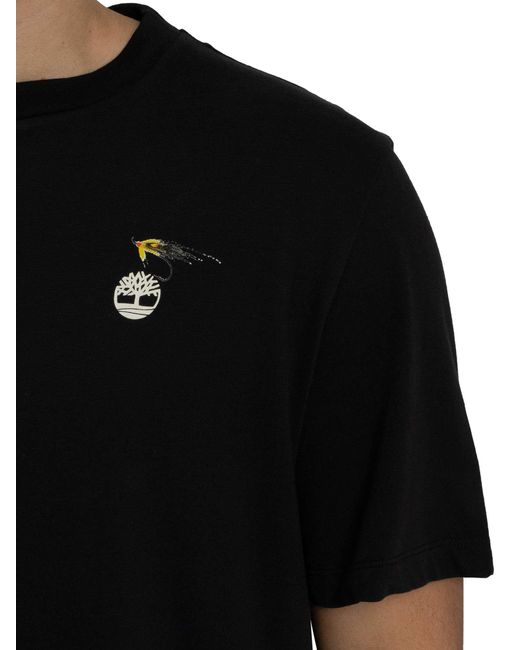 Timberland Black Slogan Back Graphic T-shirt for men