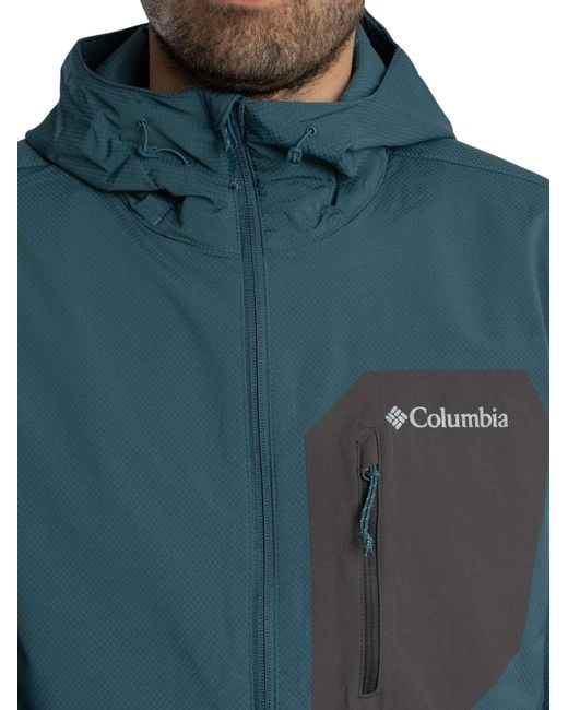 Columbia Blue Tall Heights Iii Hooded Softshell Jacket for men