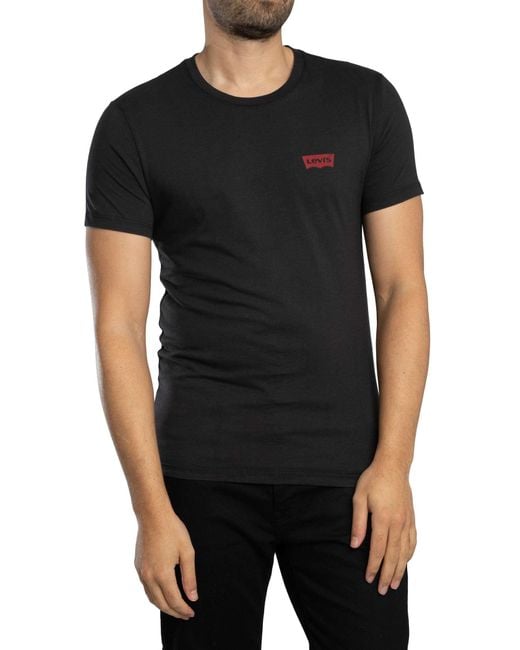 Levi's Black 2 Pack Slim Crew T-shirt for men