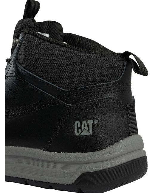 Caterpillar Black Apa Cush Sport Leather Boots for men