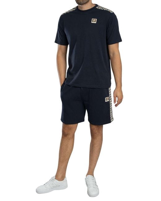 Aquascutum Blue Insert Lamina T-shirt for men