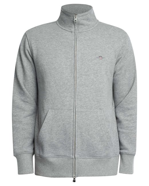 Gant Gray Regular Shield Zip Sweatshirt for men