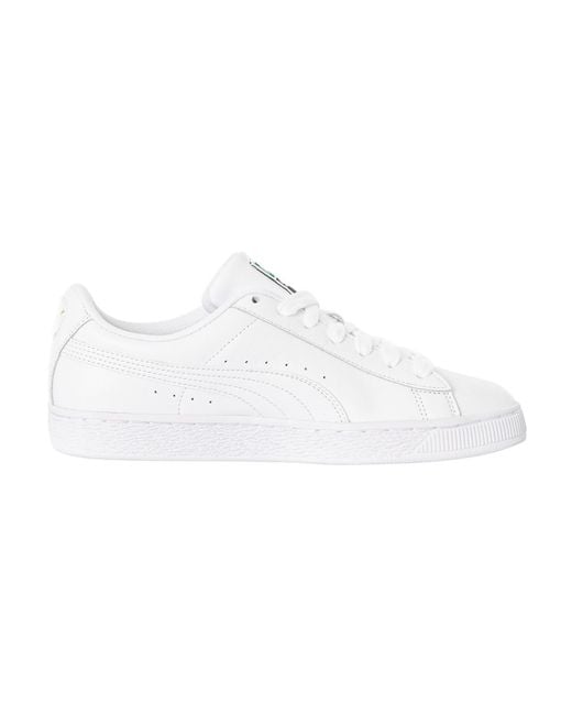 PUMA White Basket Classic Leather Trainers for men