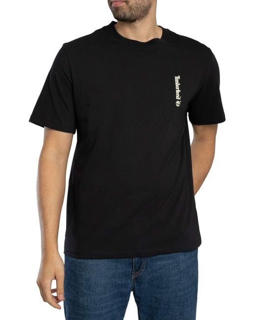 Timberland Black Oval Logo Back Graphic T-shirt for men