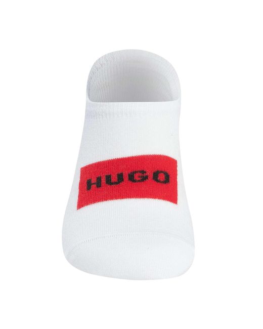 HUGO White 3 Pack Label Low Cut Socks for men