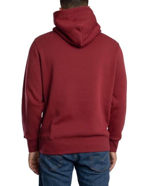 Gant Red Regular Shield Pullover Hoodie for men