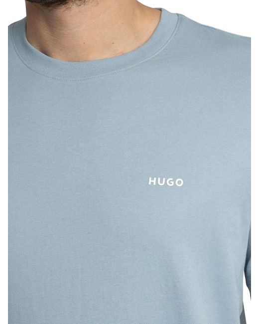 HUGO Blue Dero222 Chest Logo T-shirt for men