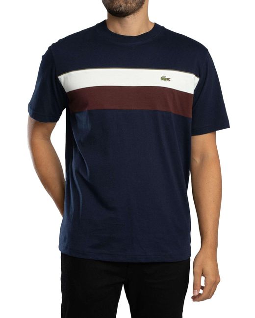 Lacoste Blue Colour Block T-shirt for men