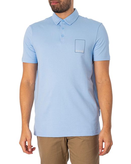 Armani Exchange Blue Box Logo Polo Shirt for men