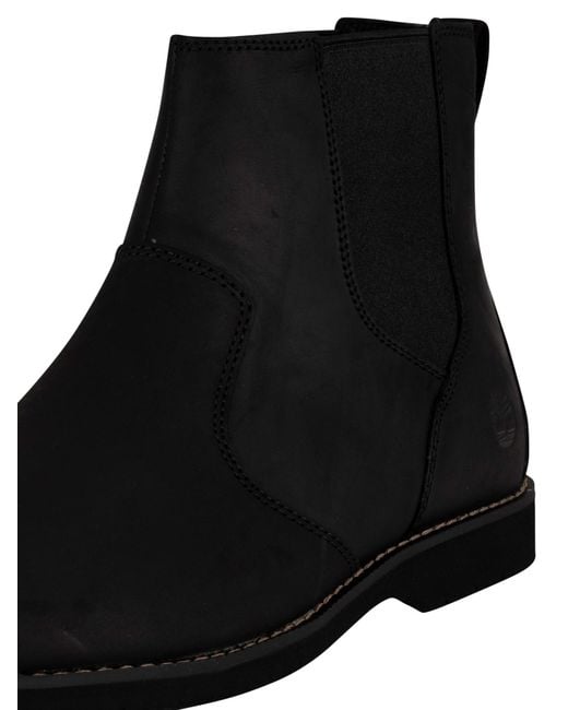 Timberland Black Woodhull Leather Chelsea Boots for men