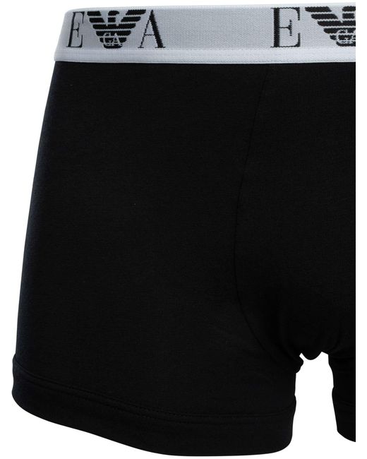 Emporio Armani Black 3 Pack Stretch Cotton Trunks for men