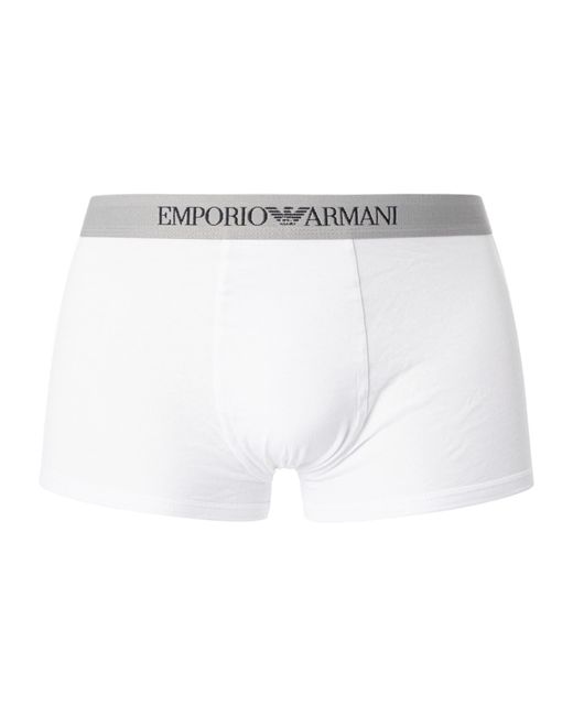 Emporio Armani White 3 Pack Trunks for men
