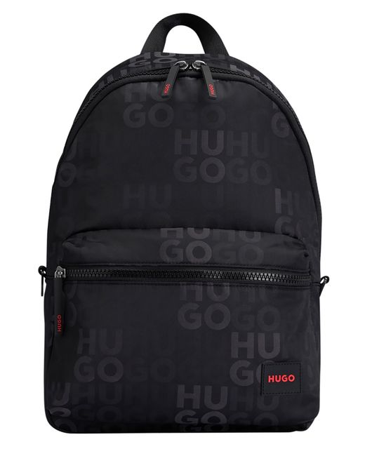 HUGO Black Ethon 2.0 Multi Logo Backpack for men