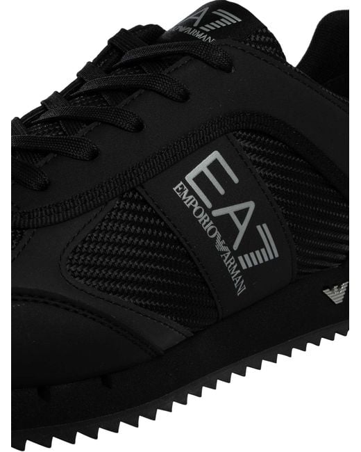 EA7 Black Carbon Mesh Logo Trainers for men
