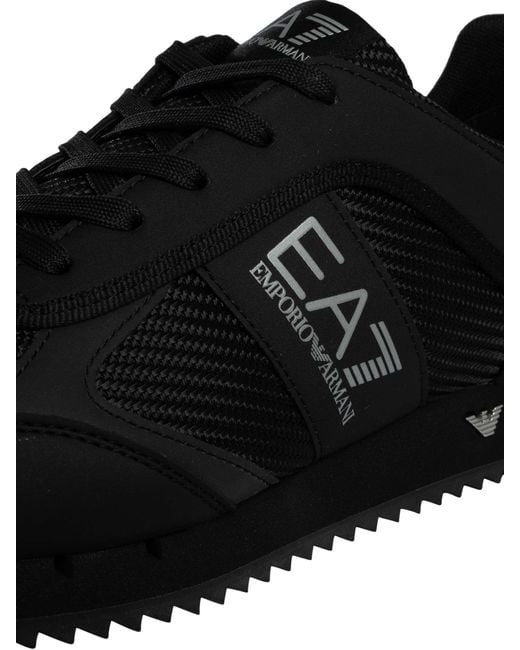EA7 Black Carbon Mesh Logo Trainers for men