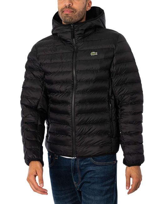 Lacoste Black Quilted Puffed Jacket for men