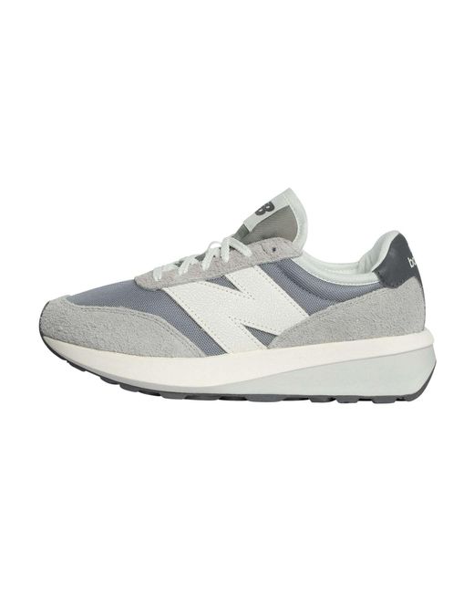 New Balance White 370 Suede Trainers for men