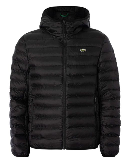 Lacoste Quilted Puffed Jacket in Black for Men Lyst UK