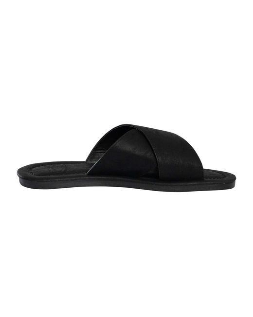 Superdry Black Vintage Cross Strap Sliders for men