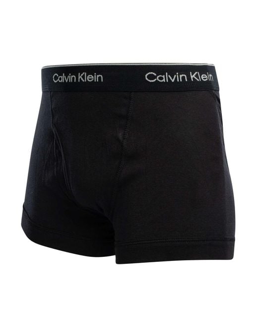 Calvin Klein Black 3 Pack Cotton Classics Trunks for men