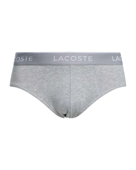 Lacoste White 3 Pack Cotton Stretch Briefs for men