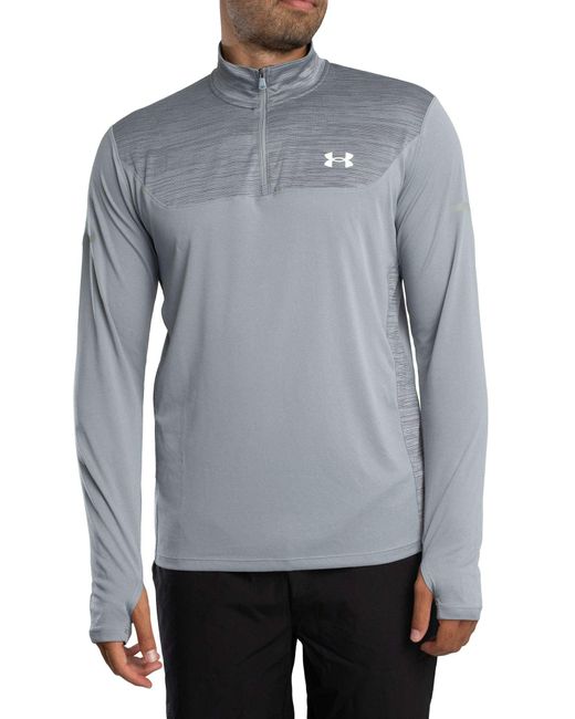 Under Armour Gray Tech Utility 1/4 Track Top for men