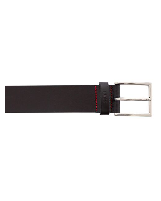 HUGO Black Giaspo Leather Belt for men