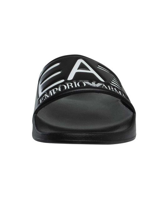 EA7 Black Scarpe Logo Sliders for men