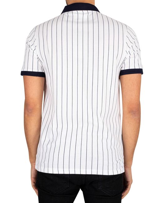 Fila White Classic Vintage Stripped Polo Shirt for men
