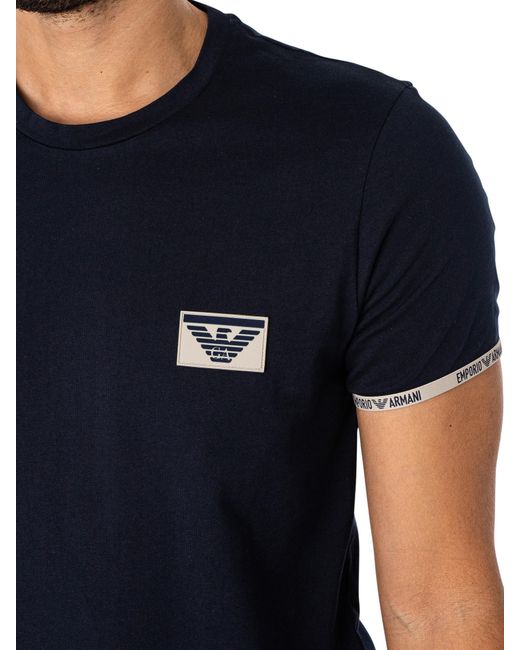 Emporio Armani Blue Lounge Box Logo T-shirt for men
