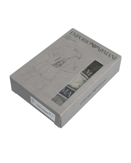 Emporio Armani Gray 3 Pack Trunks for men