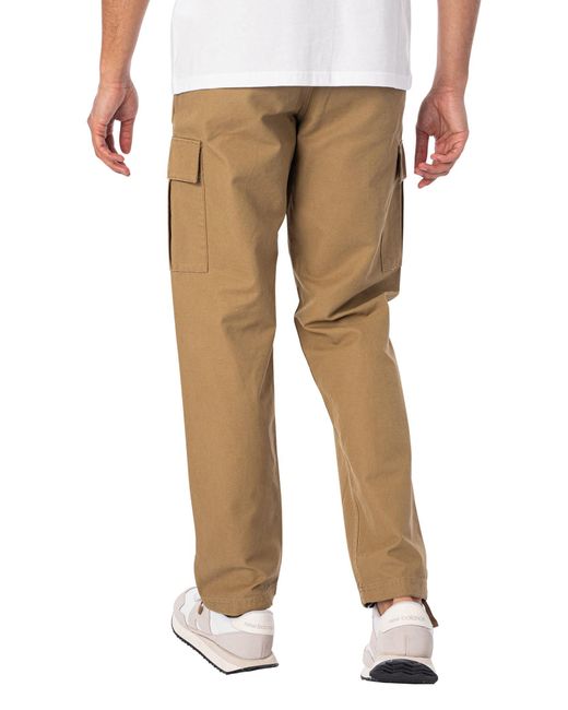 Jack & Jones Natural Kane Barkley Loose Cargo Trousers for men