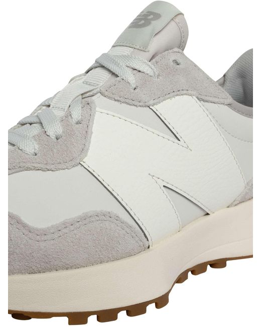 New Balance White 327 Suede Trainers for men