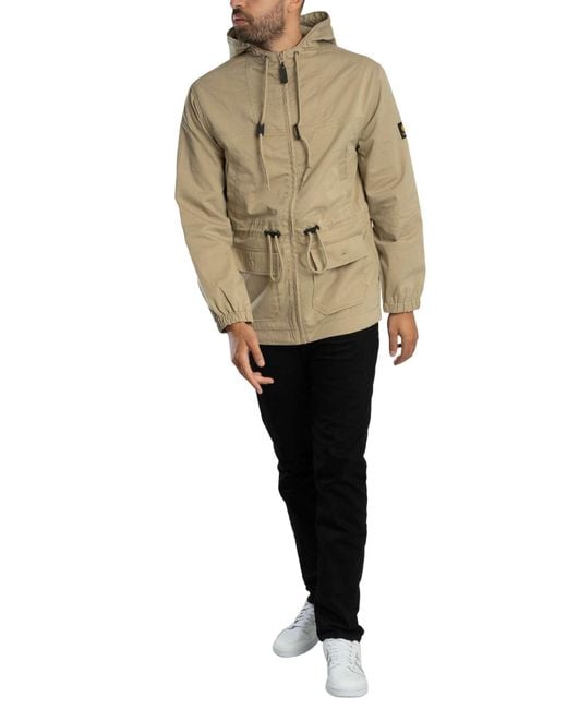 Trojan Natural Twill Badged Parka Jacket for men