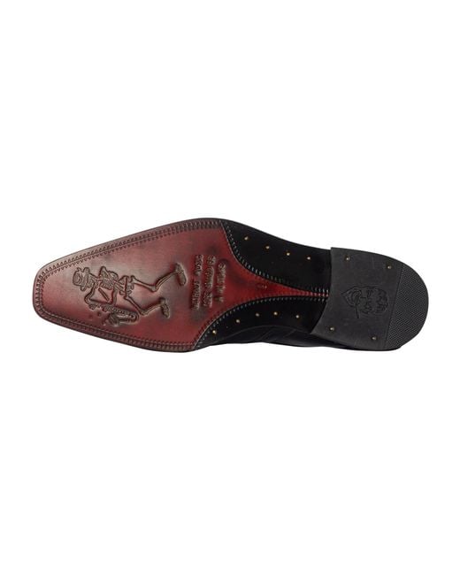 Jeffery West Blue Arrow Derby Polished Leather Shoes for men