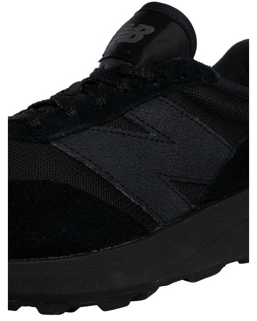 New Balance Black 370 Suede Trainers for men