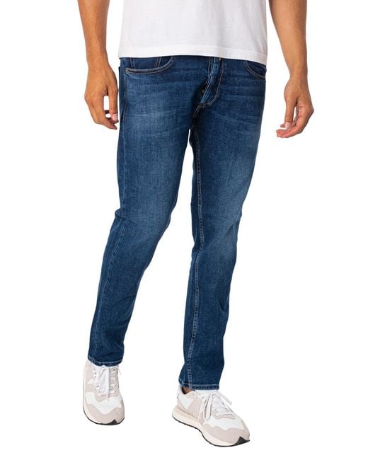 Replay Blue Grover Straight Jeans for men