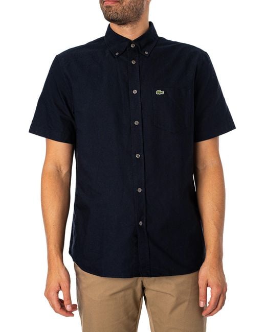 Lacoste Blue Regular Logo Short Sleeved Shirt for men