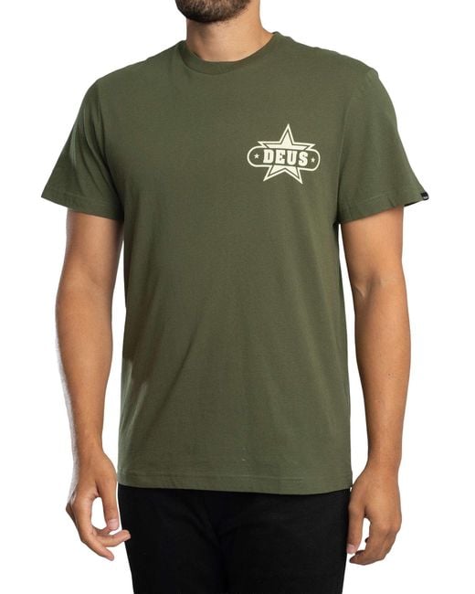 Deus Ex Machina Green Gumshoe Back Graphic T-shirt for men