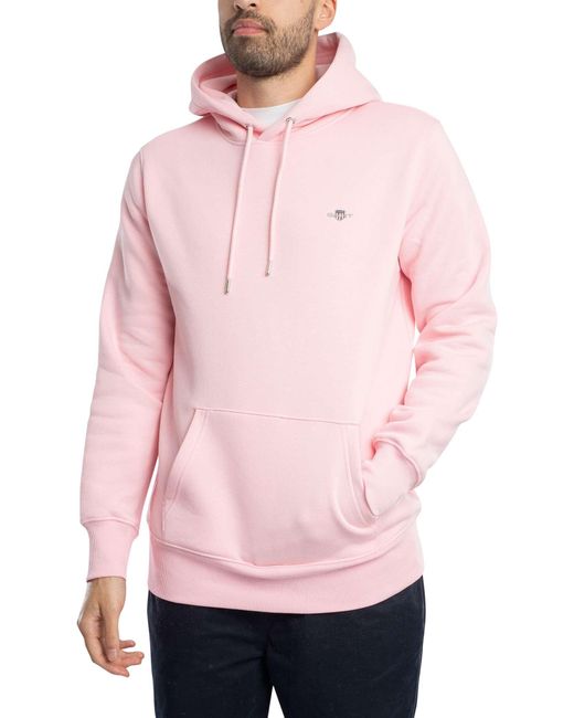 Gant Pink Regular Shield Pullover Hoodie for men