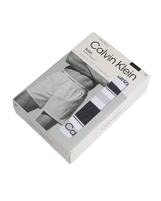 Calvin Klein Black 3 Pack Icon Slim Boxers for men