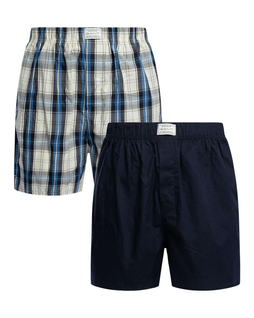 Gant Blue 2 Pack Woven Boxers for men