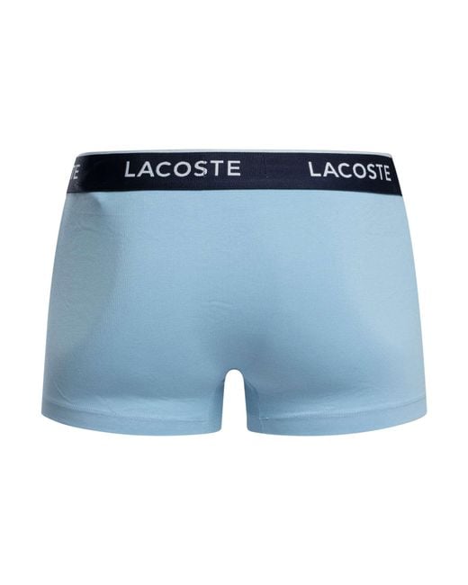 Lacoste Blue 3 Pack Cotton Stretch Trunks for men