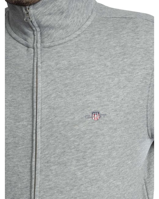 Gant Gray Regular Shield Zip Sweatshirt for men