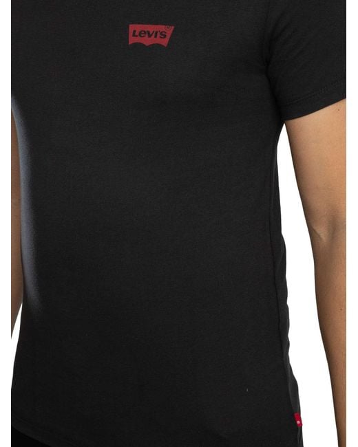 Levi's Black 2 Pack Slim Crew T-shirt for men