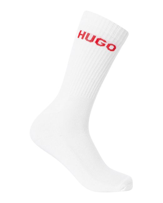 HUGO White 6 Pack Soft Cotton Socks for men