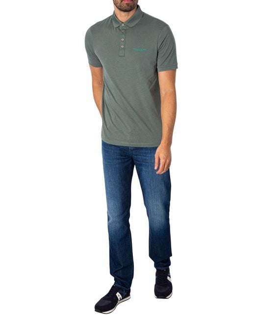 Armani Exchange Green Logo Polo Shirt for men