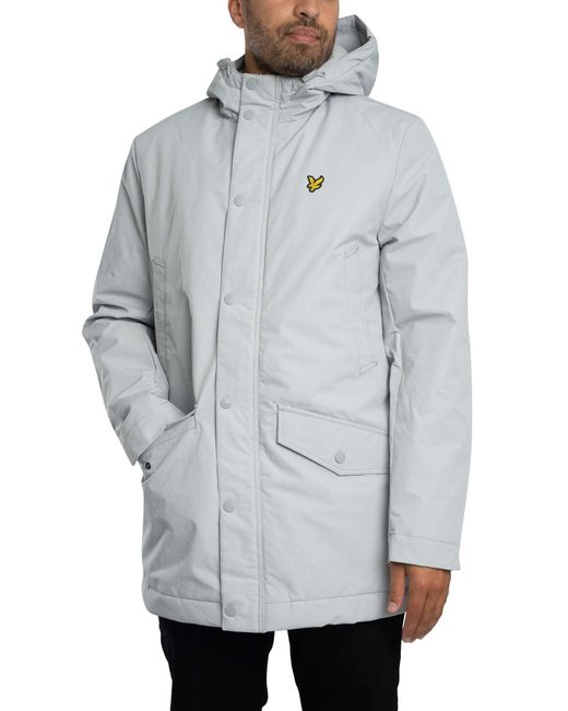 Lyle & Scott Gray Technical Parka Jacket for men